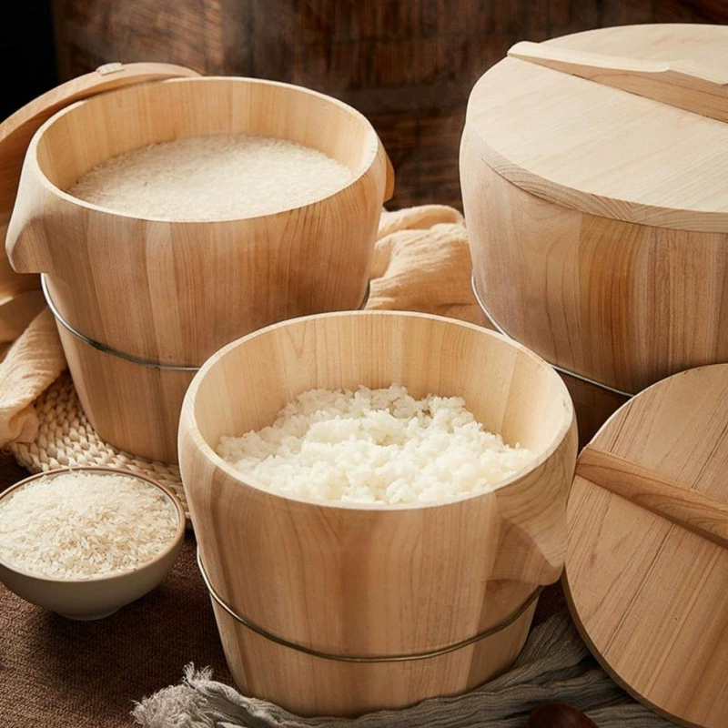 Паровой рисовый чан, пареный кедр, ручная работа, деревянный бочонок для рисовых клёцок, бамбуковый пароварочный лоток
