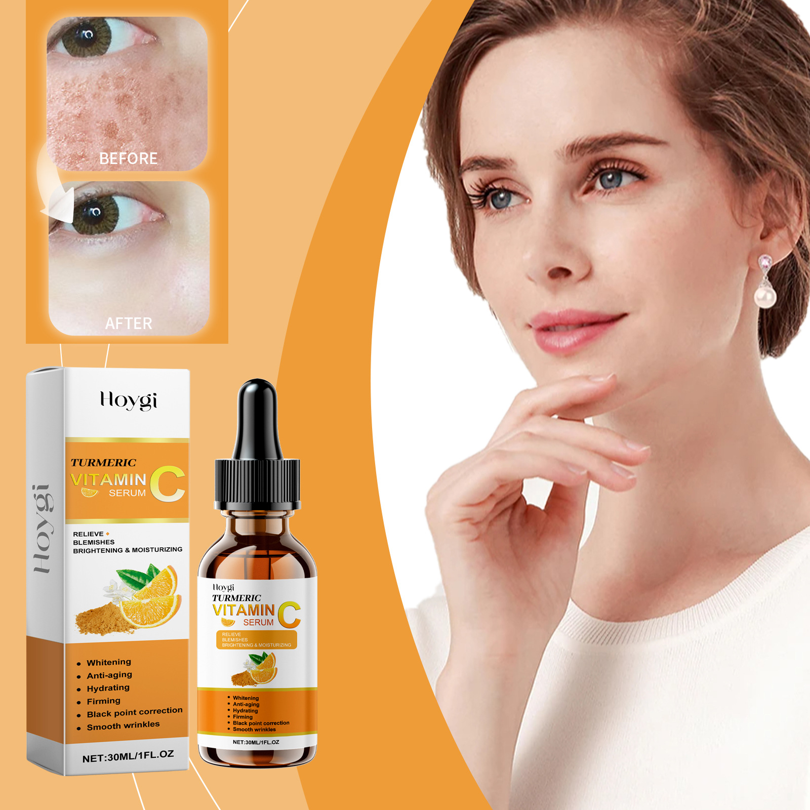 Hoygi Vitamin C Facial Essence Moisturizing, Hydrating, Brightening, Moisturizing, Anti-Wrinkle and Tightening Facial Essence Oil