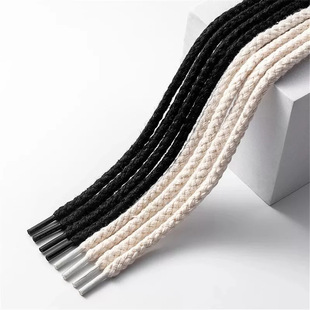 Factory 4mm 5mm 6mm cotton and linen thick shoelaces fit dunk low cashew flower joint TS round Aj shoelaces