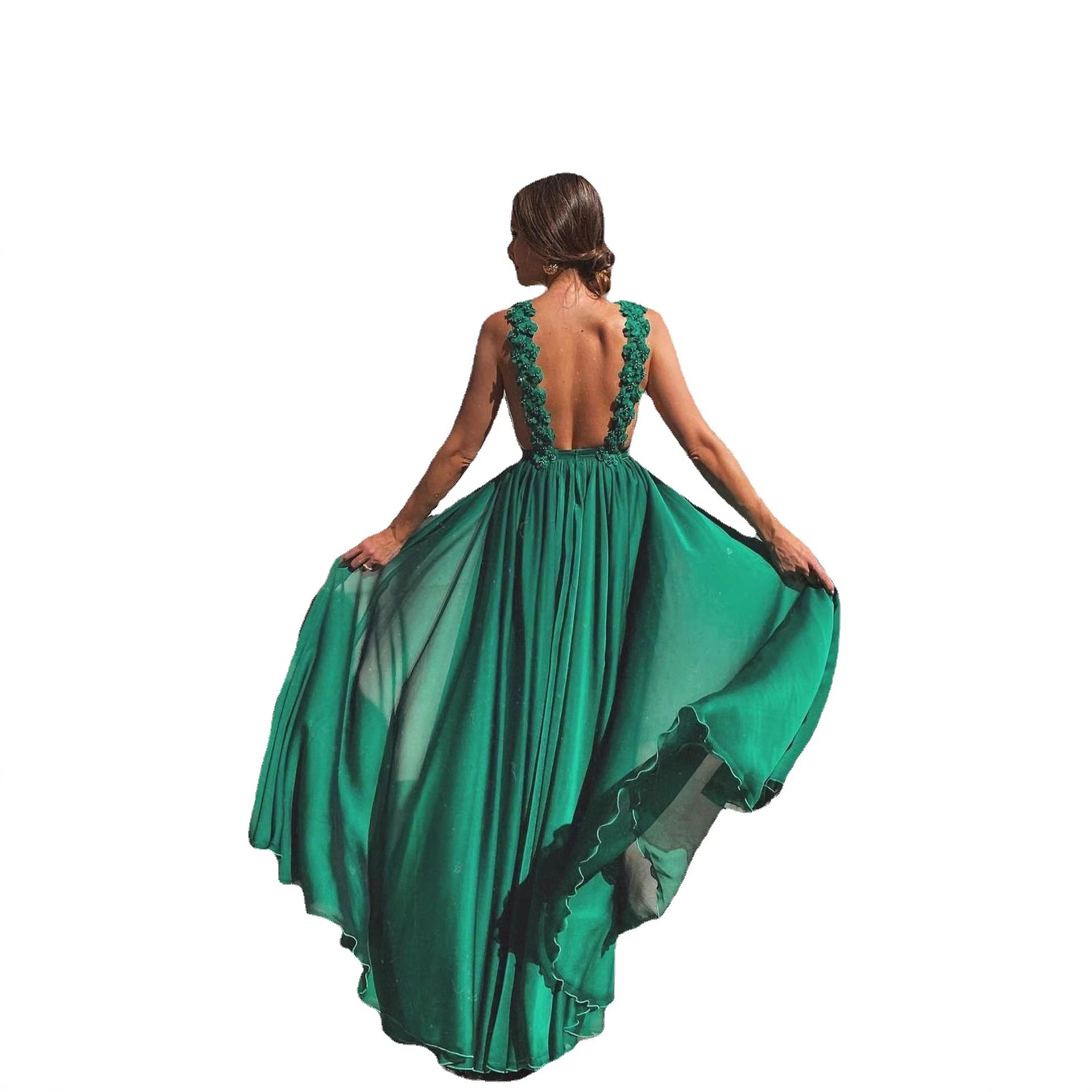 Europa y América Primavera de comercio exterior nueva ropa de mujer vestido deseo Dunhuang sexy vestido Delgado gran swing falda