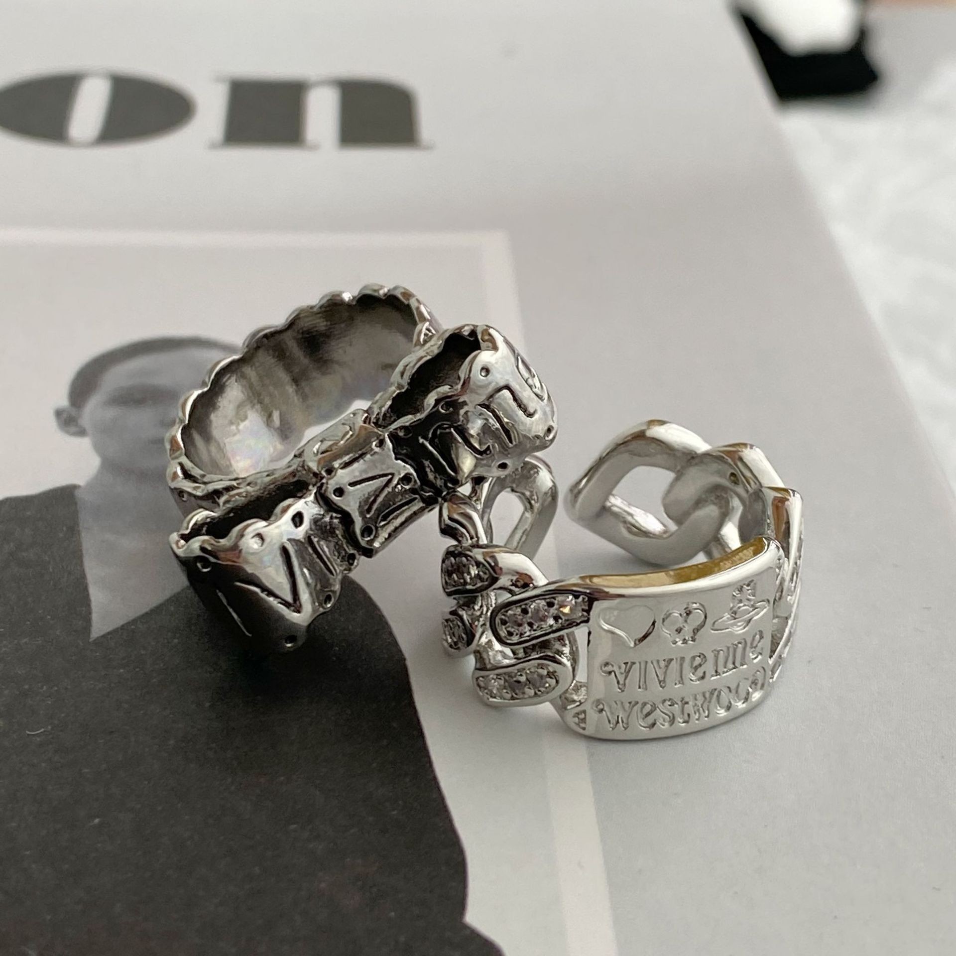 Simple Style Letter Gold Plated Plating Zircon Womenu0027S Open Ring 1 Piece