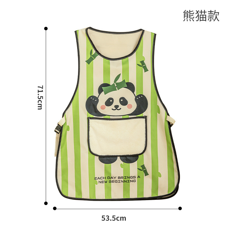 厨房家用高级感可擦手卡通围裙防水防油做饭罩衣可爱围腰餐饮专用|undefined
