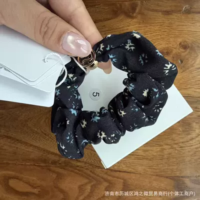 Ponytail Hair Rope, Fresh, Saç üçün rezinlər - black-floral