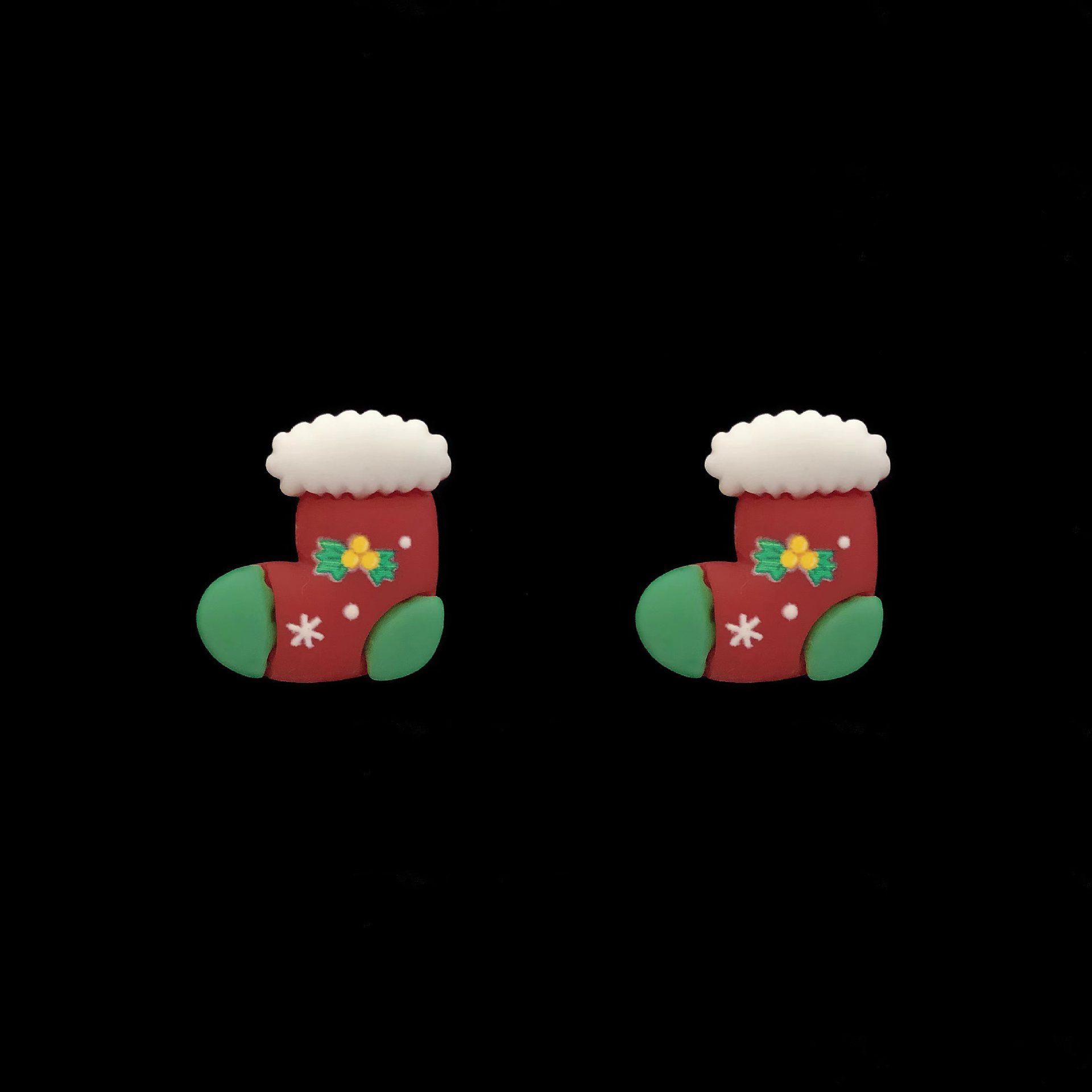 Cartoon Style Christmas Tree Santa Claus Resin Polishing Christmas Womenu0027S Ear Studs 1 Pair