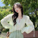 Shirt coat women's design sense niche cardigan summer thin fresh sweet Korean chic short top women