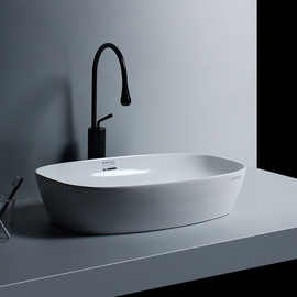 简约椭圆形陶瓷台上盆洗手盆家用卫生间洗脸盆阳台洗面盆酒店台盆