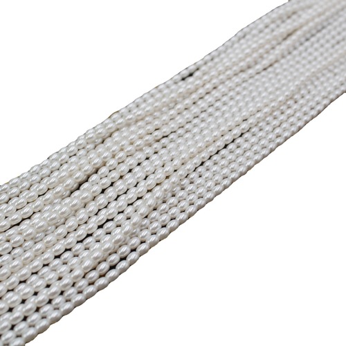 Shijia glass millet beads 3mm rice-shaped pearl imitation natural freshwater baby beads necklace diy jewelry accessories wholesale