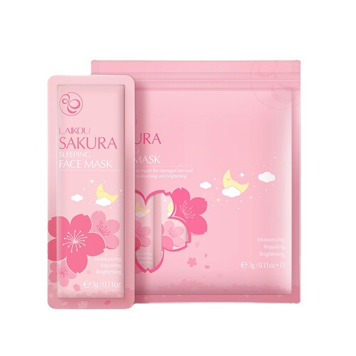 LAIKOU Sakura Sleeping Mask 3g trial pack manufacturer no-wash moisturizing and moisturizing travel pack
