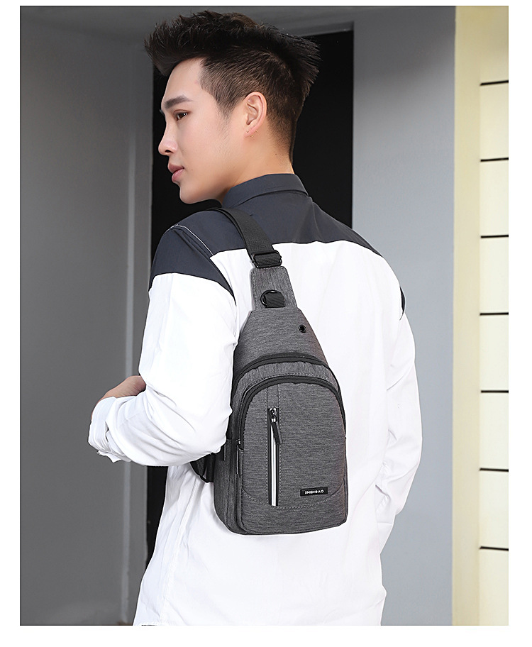 【 Business Chest Bag 】 Men's crossbody bag, casual large-capacity chest bag, Korean style versatile chest bag wholesale and consignment undefined