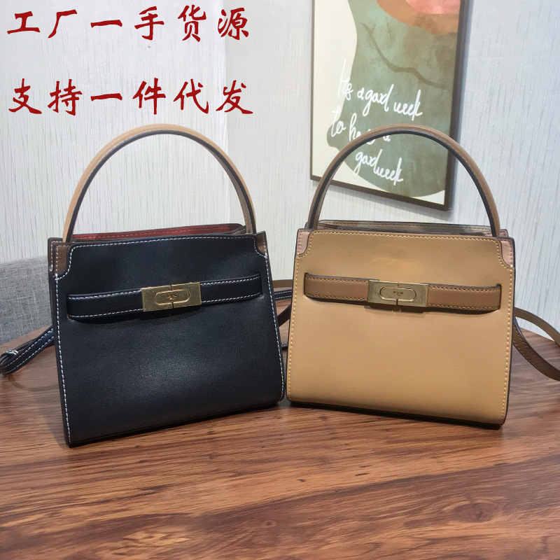 Tb Same Style Double Lee Cowhide Radziwill Lock Fashion Versatile Mini Crossbody Shoulder Bag Women's Bag