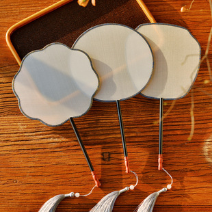 Chinese Painting Blank Silk Fan with Thickened Cross-Section for Painting and Calligraphy, Suitable for Black Ebony Handle Embroidery Blank Fan