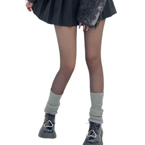 Knitted JK Socks, Women's White Long Calf Socks, Leg Socks, Autumn and Winter Warm Pile Socks, Lolita Ins Trendy 