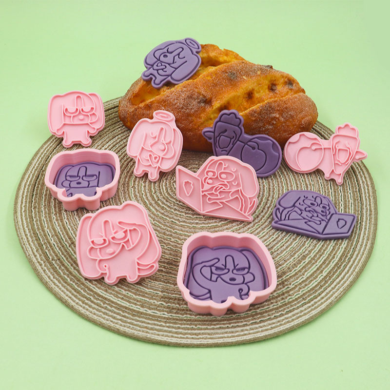 Bige Multi-Building Biscuit Molde Dibujos animados Lindo Animal Siam Lip Home Baking Refer Parche Piedra Plástico Clay image 2