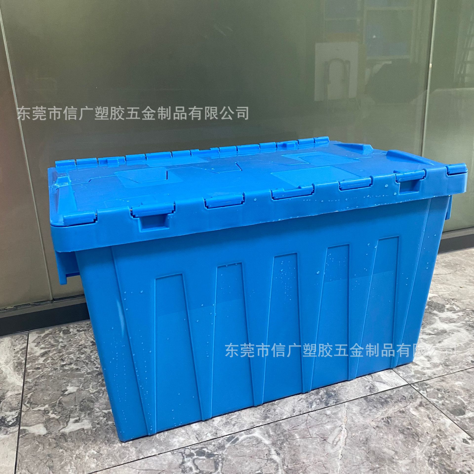 大号加厚斜插式物流箱工业运输物流箱带盖塑料超市配送箱厂家批发