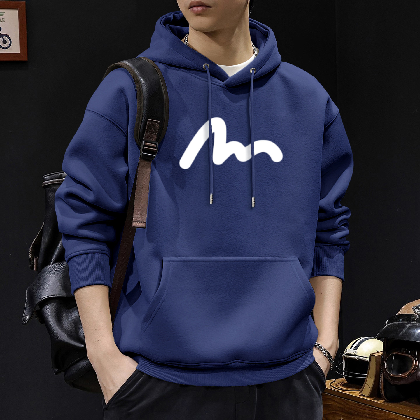 420g pesado chaqueta encapuchada de primavera y otoño marca de tendencia suelta nueva chaqueta juvenil americana vintage