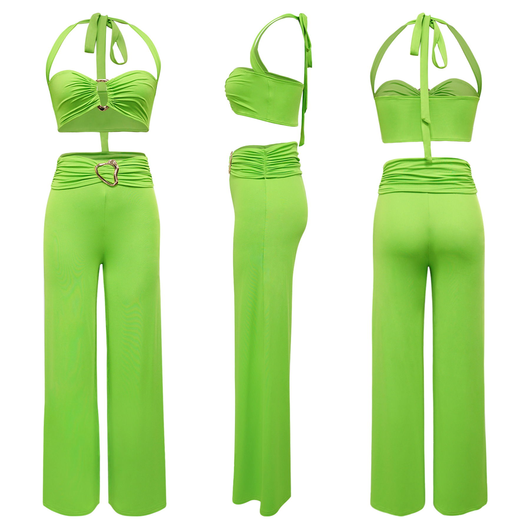 Tea Party Street Women's Sexy Streetwear Solid Color Polyester Pant Co-ord Set Shorts Sets display picture 5