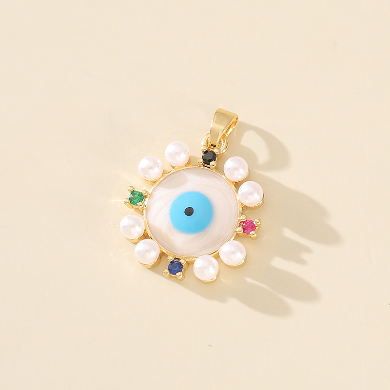 7g Weight Pendant Jewelry Making Type 20*20mm Jewelry Making Size Zircon Inlay Material DIY Jewelry Accessories Classification 1 Piece Quantity Copper Material Devil's Eye Pattern Polished Finish Plating Design Casual, Simple Style Style 1 Piece 20*20mm Copper Zircon Devil's Eye Polished Pendant 14