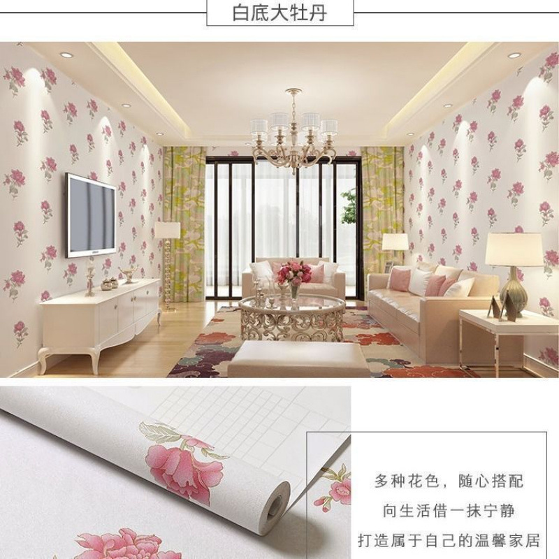 【】흰색 바탕에 모란