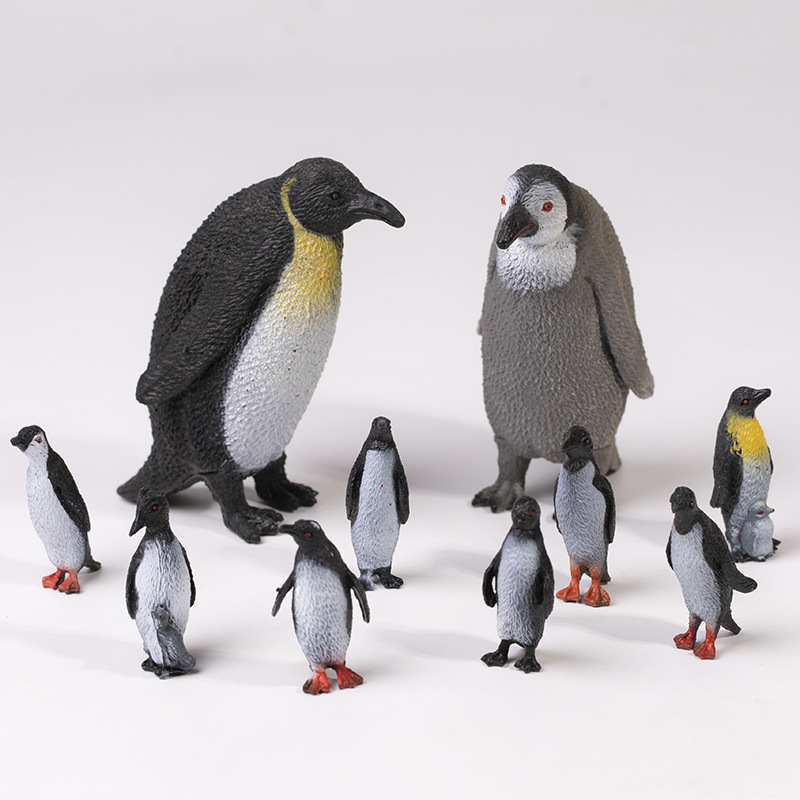 Cross-Border Dropshipping Simulation Penguin Toy Polar Animal Model Plastic Mini Penguin Kindergarten Early Education Props