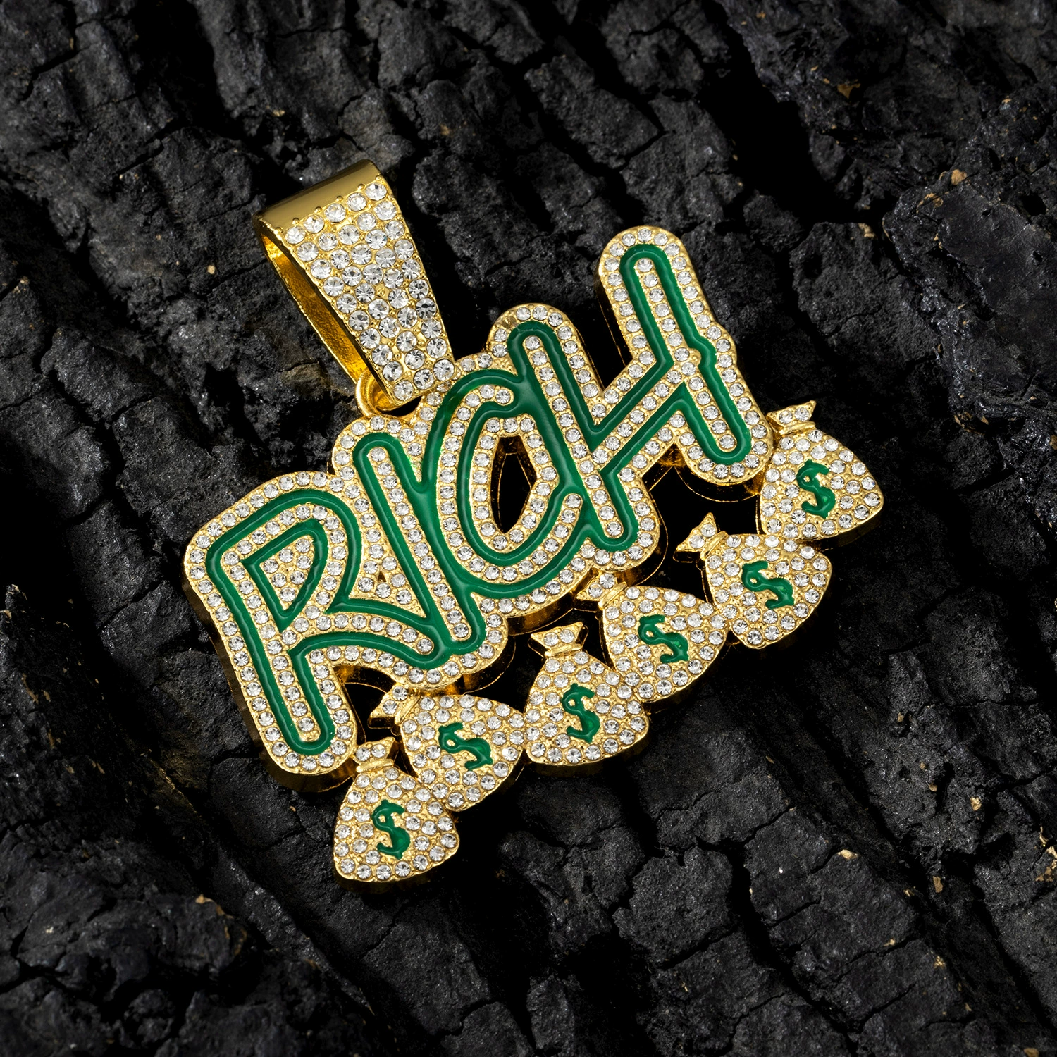Men's long necklace with letters hip-hop style, accessory, European style