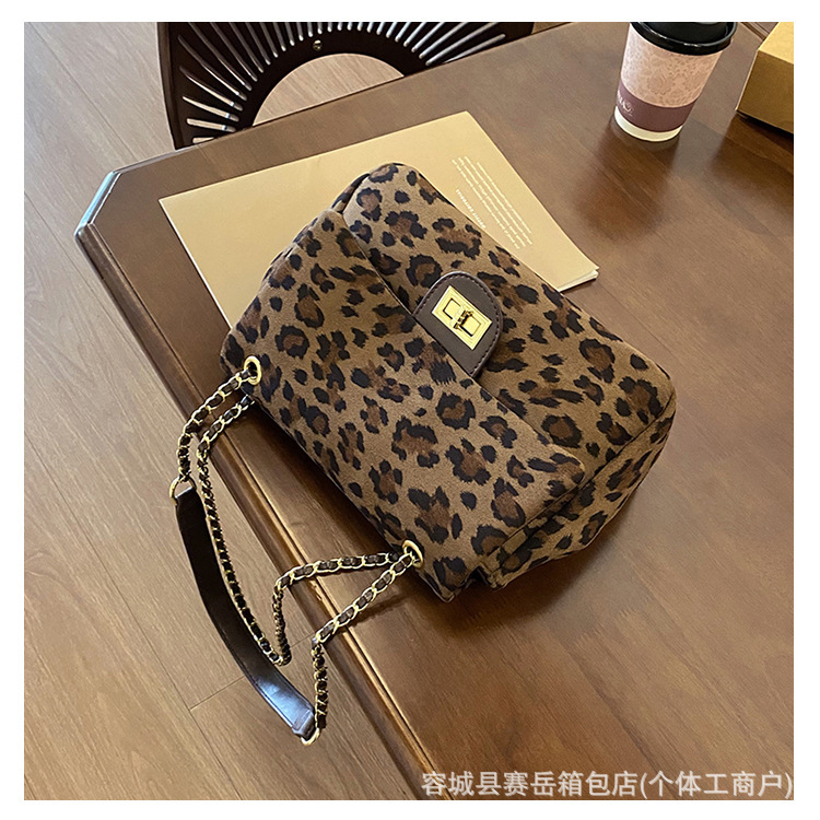 时尚百搭豹纹链条包新款日韩潮流单肩包跨境大容量网红百搭斜挎包|undefined