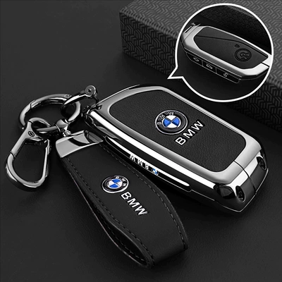 Car key bag — for Bmw 3 Series Key - type-c-key-black-leather-rope-buckle-hanging-buckle