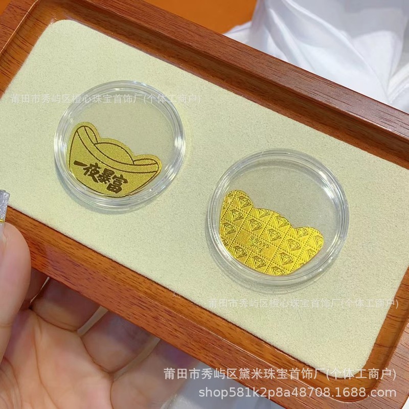 足金手机贴2mg新款足手工玫瑰花有钱花马上桃花创意活动礼品批发|undefined