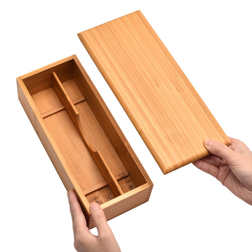 Japanese chopstick box with lid hotel spoon and fork cutlery storage box lettering kitchen supplies compartmentalized chopstick basket