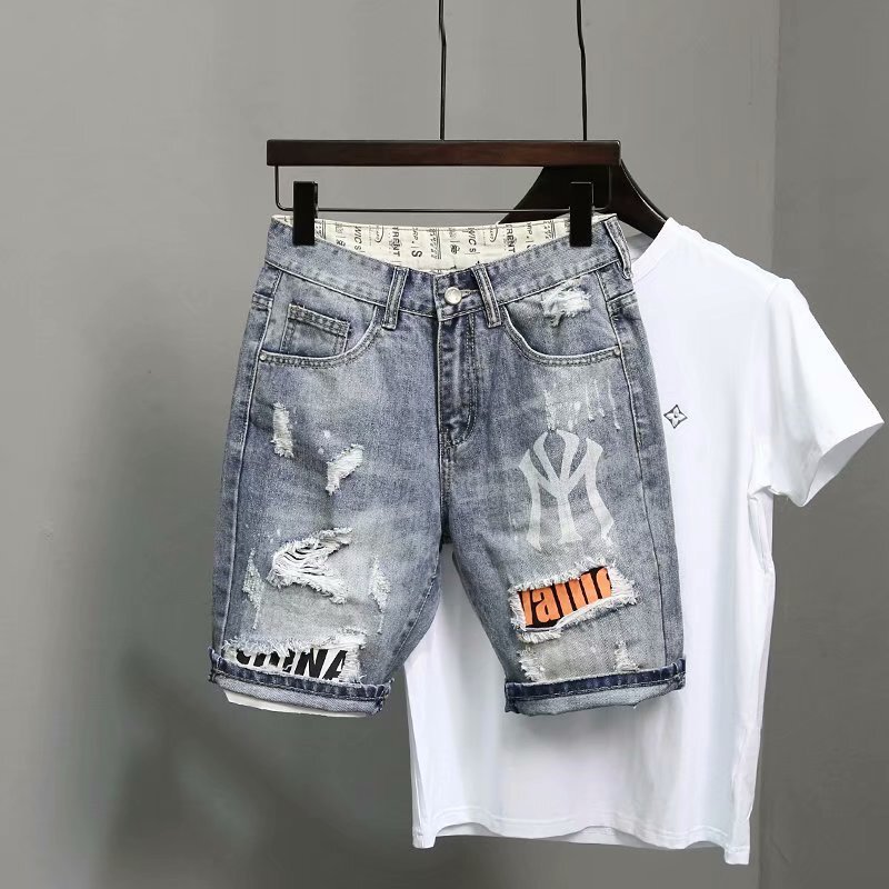 Workwear Denim Xz Men's Summer Thin Mid-Length Pants Loose Fit Large Size Five-Point Pants Men's Three-Dimensional Cut Workwear Denim Xz Men's Summer Thin Mid-Length Pants Loose Fit Large Size Five-Point Pants Men's Three-Dimensional Cut
