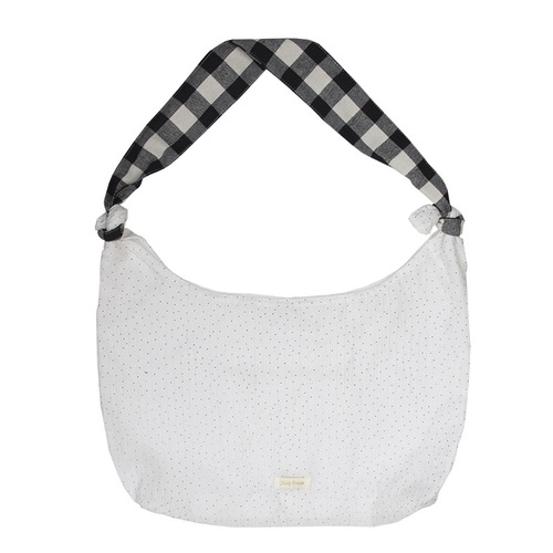 Forest style polka dot canvas bag niche design literary fresh commuter cloth bag tote bag cute girl cross body