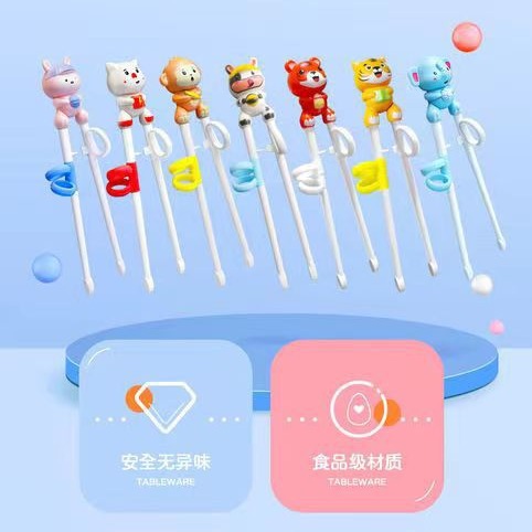Children's Chopsticks Training Chopsticks 3-Year-Old Baby Learning Chopsticks Practice Eating Spoons Tableware Set Toddler 2-Year-Old Mother and Baby