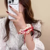 75# Red Apple Lace Bow Hair Tie-13cm