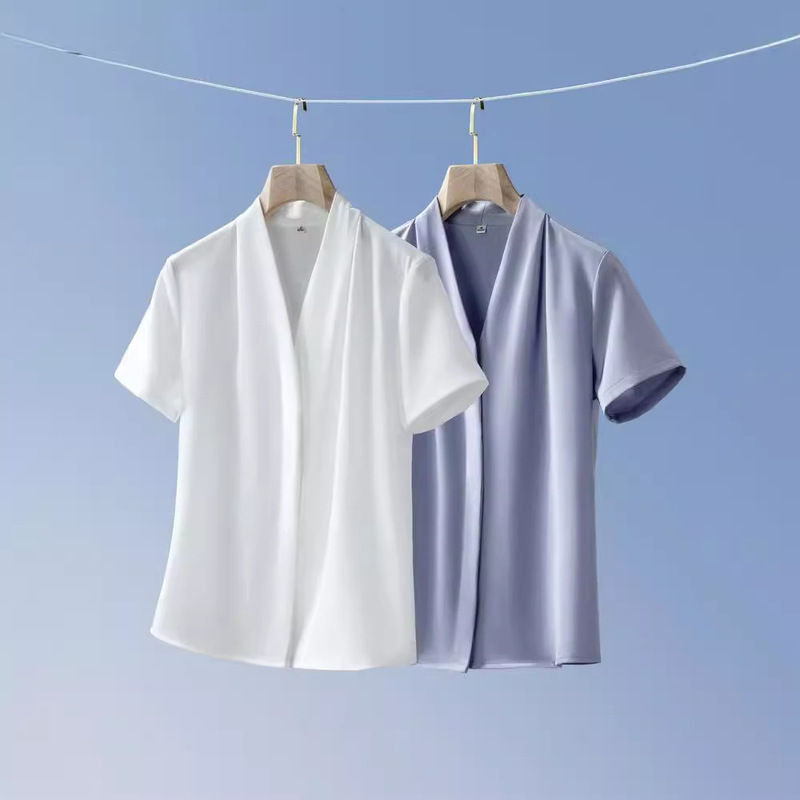 White Short-Sleeved Shirt Women's Summer Business Wear 2024 New Interview Formal Wear Inner Shirt V Neck Chiffon Top