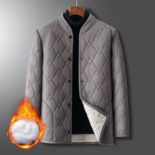 跨境冬季新款男士加厚棉服中老年立领驼绒抗寒保暖内搭小棉袄外套