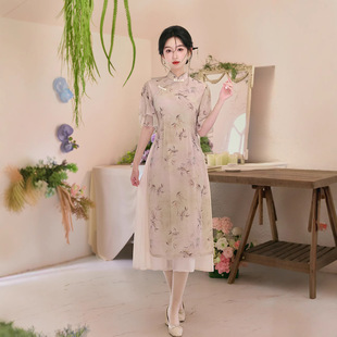 Yiqi Xuan Daily Slim Cheongsam 2025 New Women's Summer Improved Young Girly Temperament dress New Chinese Style