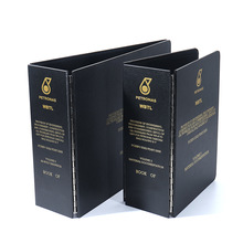 PU皮质封面文件夹 布料样品活页册 黑色大容量办公资料档案收纳册