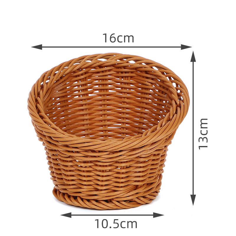 Cesta Tejida de Ratán Con Asa para Frutas y Verduras