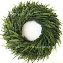 亚马逊跨境圣诞花环诺福克仿真绿植壁挂松针树藤条节日室内外装饰