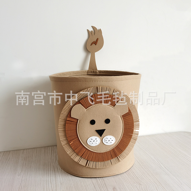 Al por mayor transfronterizo fieltro almacenar una variedad de estilos para soportar cestas de fieltro personalizadas lindas barriles de almacenamiento de animales