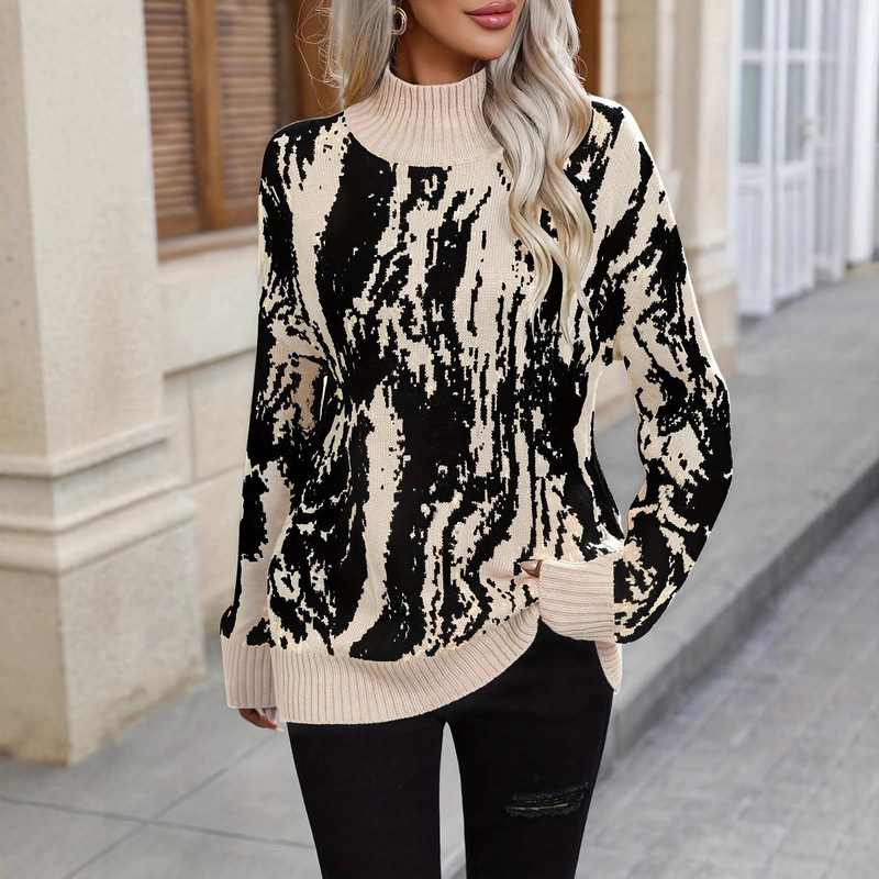 2025 New Autumn and Winter Flame Jacquard Knit Pullover Sweater 2025 New Autumn and Winter Flame Jacquard Knit Pullover Sweater
