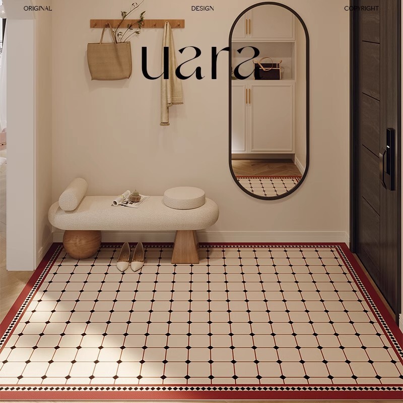 American Retro Style Entrance Door Mat, Melard Color Series Entrance Door Decorative Floor Mat, High-End Entrance Foot Mat