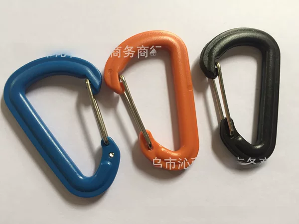 56*35mm mountaineering hook black plastic hook D-shaped mountaineering buckle quick hanging,