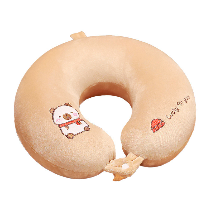 Lindo creativo Capibara siesta almohada cuello en forma de U almohada para estudiantes de oficina siesta almohada regalo de cumpleaños