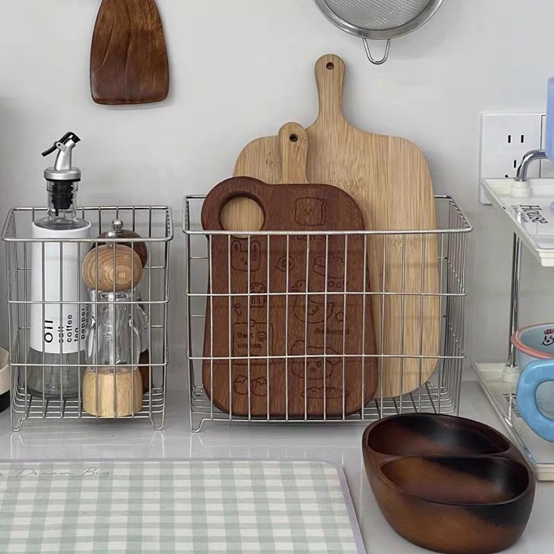 厨房加大菜板调料收纳筐姜蒜日用面膜收纳篮可放碗碟冰箱消毒柜