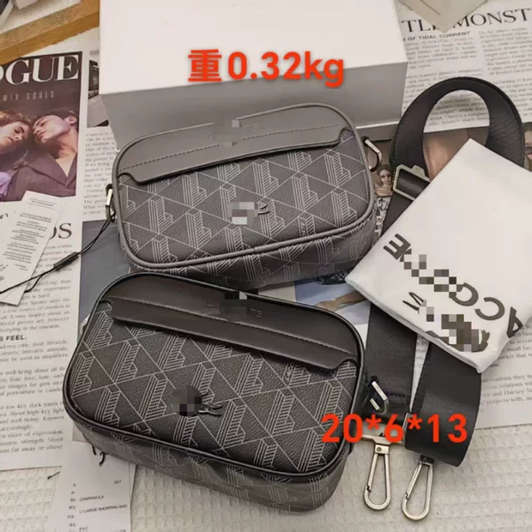 Popular Trendy Men's Casual Single-Shoulder Plaid Leather Sports Stylish Fashion Messenger Bag Crossbody Bag with High Appearance