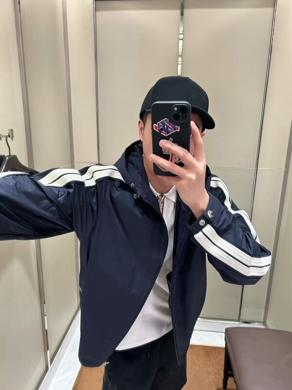 正确版原标M家25新款侧袖织带连帽风衣外套休闲冲锋衣男女同款|undefined