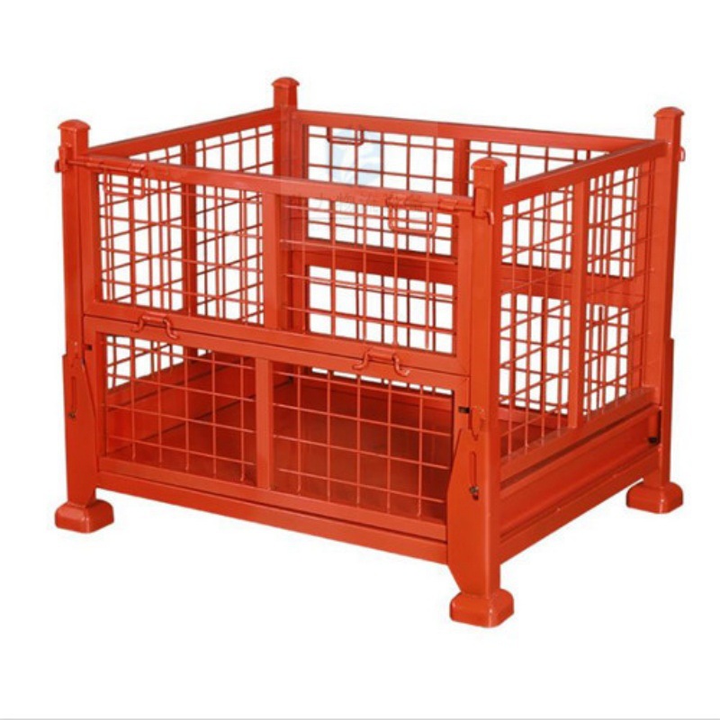 仓储笼 仓库用可堆垛可折叠带轮铁框周转储物笼 国煤