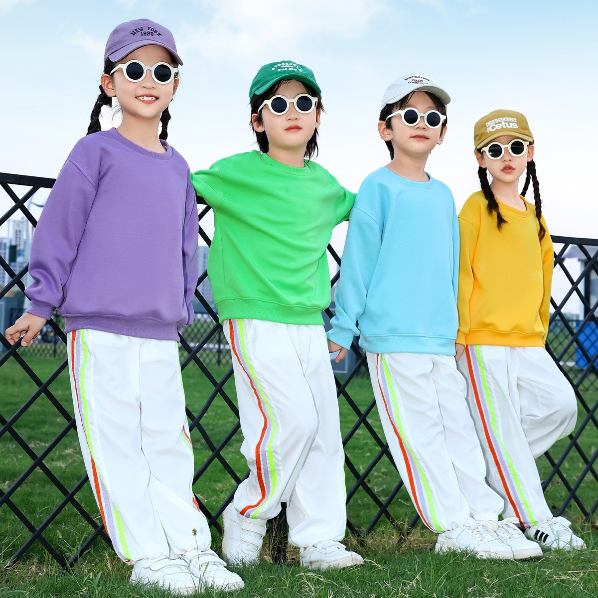 儿童啦啦队套装幼儿园表演服小学生团体春秋运动会开幕式演出服装