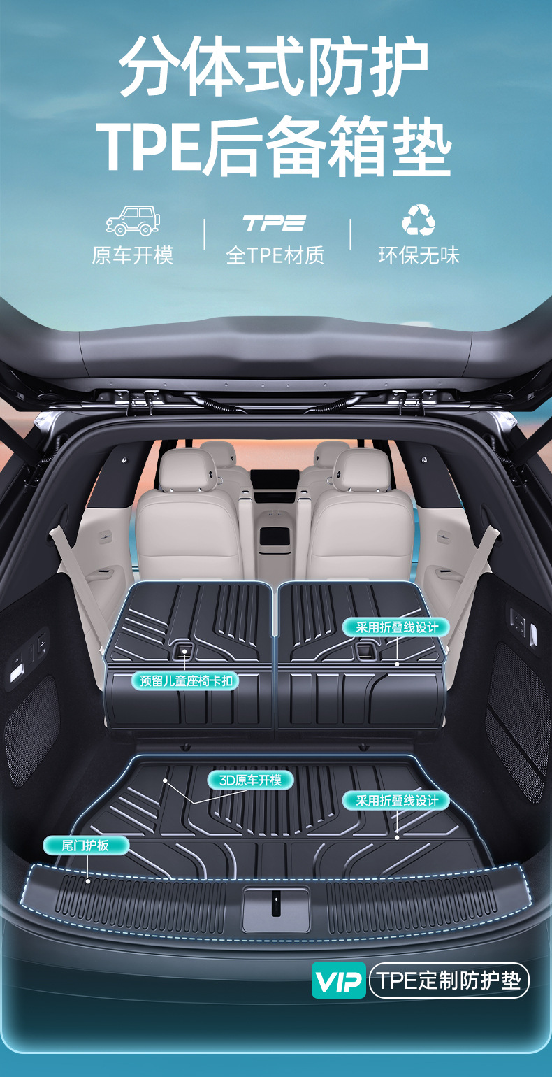 Suitable for Leapmotor D99 trunk mat TPE car anti-dirt mat interior trunk pad