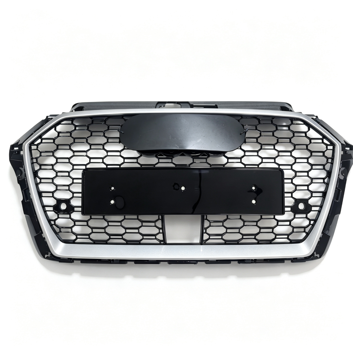 Suitable for Audi A3/S38V 2017 2018 2019 Mesh Grille Rs3 with Acc Hole Glossy Black Honeycomb